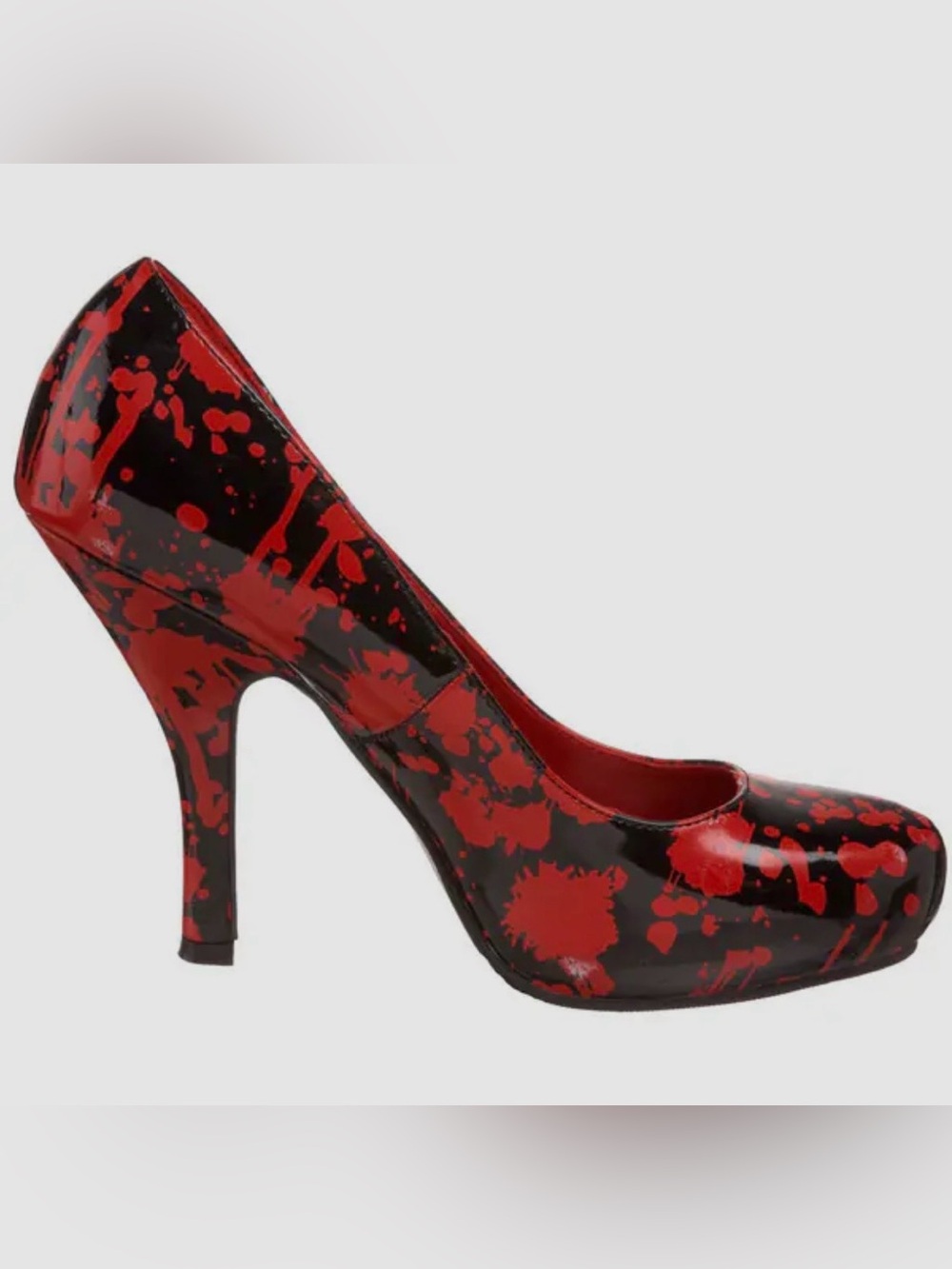 Funtasma Red & Black Blood Splatter High Heel Pump
